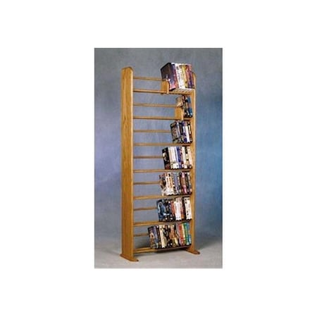 Wood Shed Wood Shed 705- DVD-VHS Solid Oak 7 Row Dowel DVD-VHS Rack 705- DVD/VHS